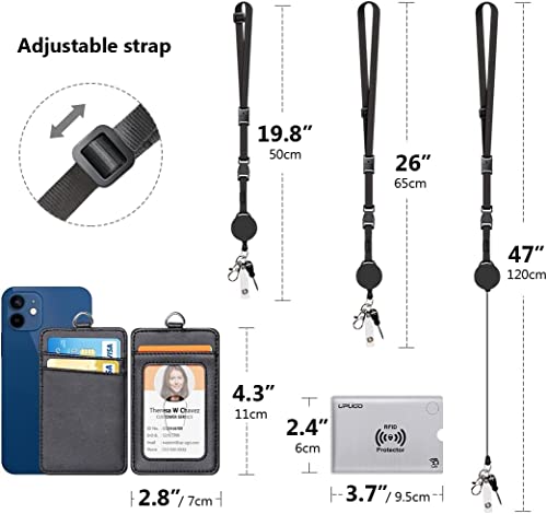 Leather Badge Holder And Adjustable Retractable Lanyards, Quick Release Buckle And Safety Breakaway Lanyards With Swivel Metal Clasp For Offices, Staff, Students, Employees #TOP3