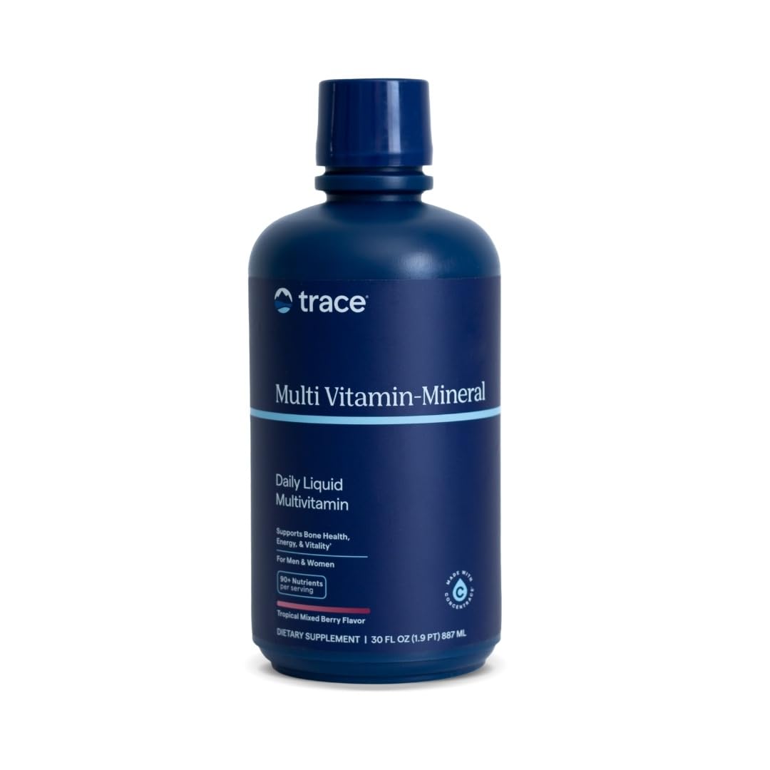 Trace Minerals Liquid Multi Vitamin-Mineral - Liquid Vitamin Supplement for Daily Health Support - Energy Support - Bone Health - Gluten-Free - Berry - 30 fl oz (30 Servings)