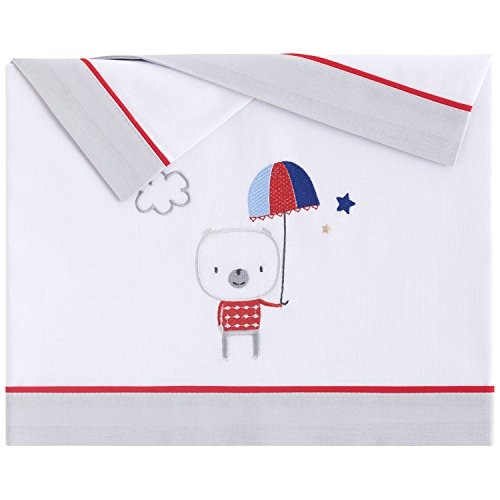 mibebestore Sabanas de Invierno Franela Extrasuave MAXICUNA 70X140 - (Bajera+encimera+Funda Almohada) - Color: Blanco/Gris - Oferta