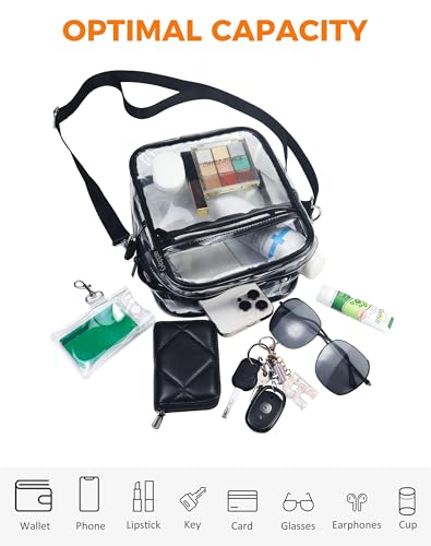 Gloppie Clear Bags for Women Stadium Approved Clear Crossbody Purse for Stadium Events Festival Concerts PVC Bag3