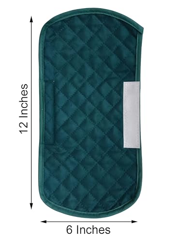 Image of SA Handlooms Fridge /Refrigerator Door Handle Cover Box Design Cover,Set of 2,6x12 Inch-Green