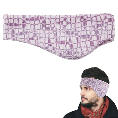 XIHIRCD Ear Warmers Headband, Stretchy Winter Ear Covers Sport Headband Running Headband Soft Knitted Fleece Warm Earmuffs for Cold Weather Men Women (Purple)