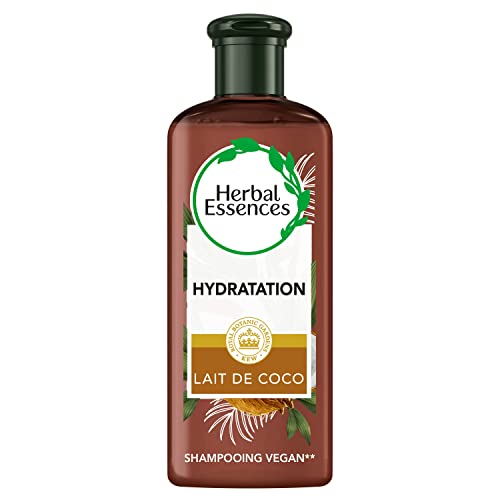 Herbal Essences Champú puro leche de coco hidratación, 90% de ingredientes de origen natural, sin parabenos, sin colorantes, sin siliconas, sin parafina, lote de 250 ml