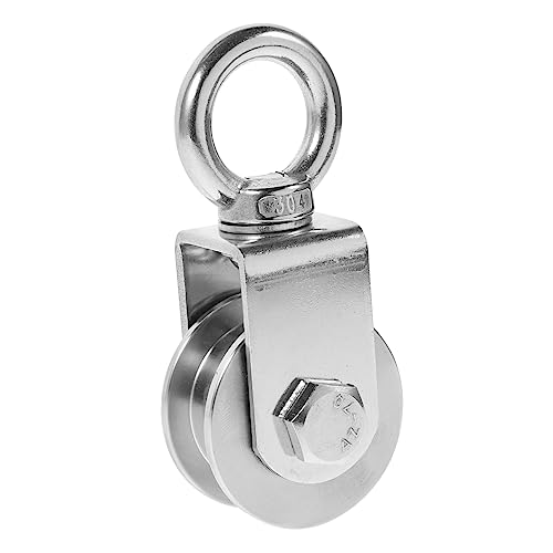 NULYLU Cable Pulley Attachments Stainless Steel Hanging Wire Towing Wheel for Garage Clothesline