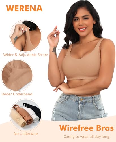 Image of Wireless Sewn in Padded Bras for Women Comfortable Full Coverage Bralettes No Underwire Everyday Tshirt Bra
