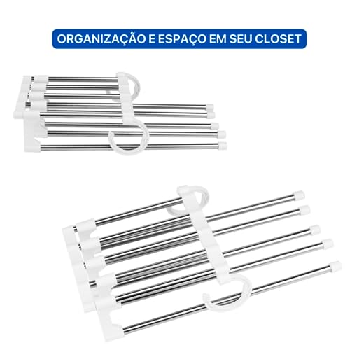 Kit 2 Cabides De Calça Dobrável Multifuncional