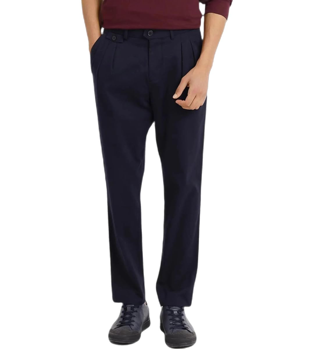 rare rabbit Men's Torro Dark Navy Cotton Blend Plain Regular Fit Trouser-picture-28