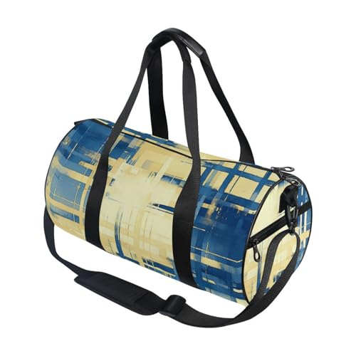 Tie-dye Style Blue Yellow Large Travel Duffel Luggage Sports Duffel Bags Gym Waterproof3