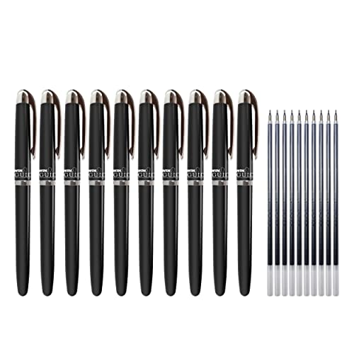 Image of WIN Guide Ball Pens Set | 20 Black Ink Pens and 10 Refills | Premium Pens with Stylish Metallic Clip | 0.6 mm Sharp Tip | Refillable Pen Ideal for Students and Exams | School, Office & Corporate Uses