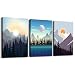 Wall Art for living room Canvas Prints Artwork bathroom Wall Decor Abstract Sunrise and Sunset scenery Picture Watercolor painting 3 Pieces Framed bedroom wall decorations Office Works Home Decor