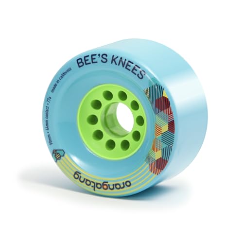 Orangatang Bee's Knees 90mm 77a Longboard Wheels for Smooth Commuting, Urban Cruising, DIY Electric Skateboards, Eboards (77a Blue, Set of 4)