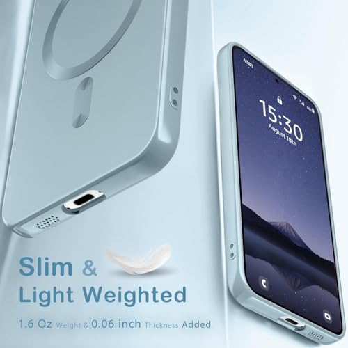 Image of DIZORO Samsung S25 Fe Case, Compatible with Mag Safe, Matte Luxury Metallic Luster Flexible TPU Wireless Charging Shockproof Case with Camera Protector Back Cover (Sierra)