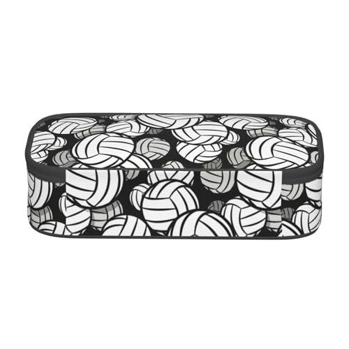 Image of Volleyball Ball Pattern Pencil Case Big Capacity Storage Pencil Pouch Stationery Bags With Zipper Portable Pen Holder Box Organizer For Boys Girls Teens Student College School Office Supplies