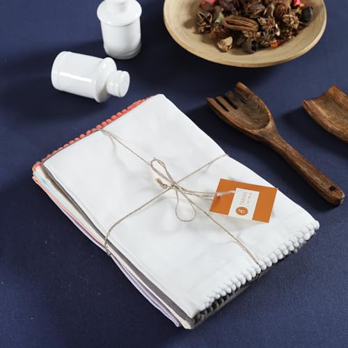 Image of TARAN LIVING Kitchen Towels 100% Cotton Solid Kitchen Dish Cloths, Kitchen Hand Towel Reusuable Dish Towel for Cleaning & Drying Tea Towels Set with Hanging Loop - 18 inchx 28 inch, Pack of 6 Pastel Colors