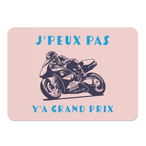 Set de table course moto rose et liège grand format : 4 napperons mécanique GP - 2