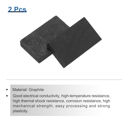 QUARKZMAN Rechteckiger Graphitblock Scheibenbarren Hochreiner Graphitelektrodenplatte Blech 25x15x5mm Für Schmelzguss Elektrolyse Packung Mit 2 Stück