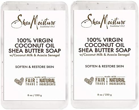 Shea Moisture 100% Virgin Coconut Oil Shea Butter Soap, 8 Ounce (Pack of 2)