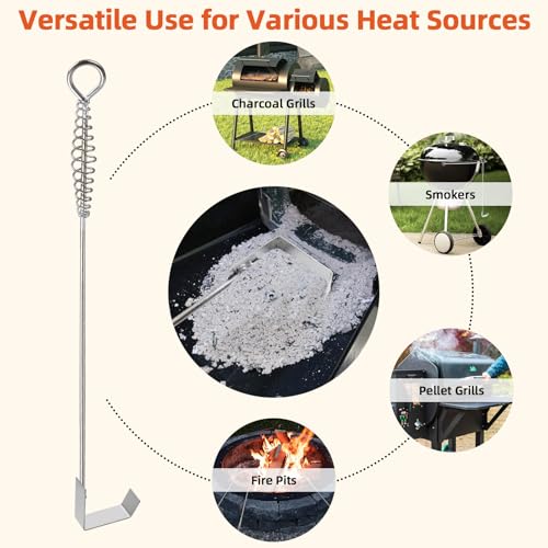 Herramienta para cenizas BBQ de acero inoxidable 18.6 pulg miniatura 7