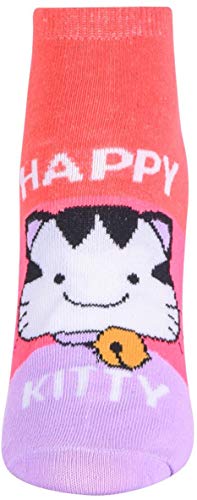 Image of ToBeInStyle Pack of 6 Printed & Solid Low Cut Ankle Socks - Kid's & Adults