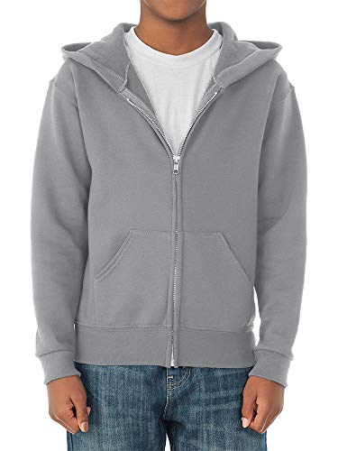 Jerzees boys Fleece Sweatshirts, Hoodies & Sweatpants Hooded Sweatshirt, Full Zip - Oxford Grey, X-Large US2