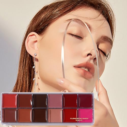 Paleta de 12 labiales de color mate con tonos de larga duración 3