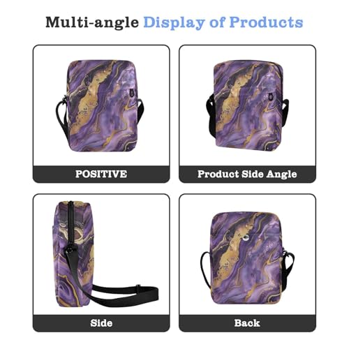 Marble Stone Purple Gold mens messenger bag Crossbody Bags For Women small crossbody purse Adjustable Strap for work Outdoor Daily4