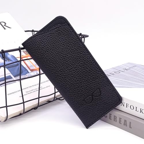 Image of K Luxury Women's Eyeglass Case Leather Soft Holder Pocket Cases Slim Travel Pouch for Sunglasses Eyeglasses Readers