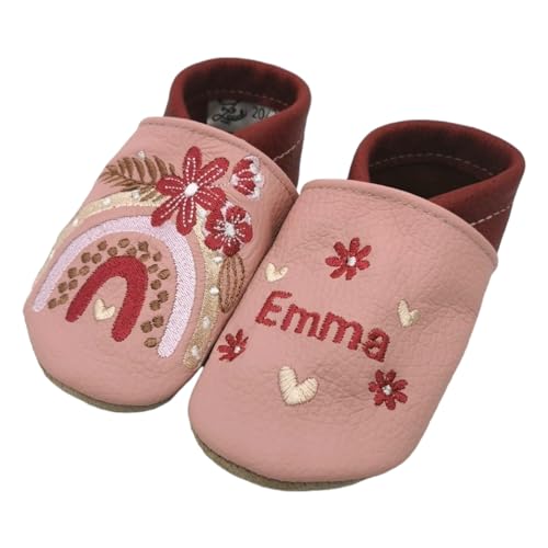 Zwucki Baby Lederpuschen Krabbelschuhe personalisiert mit Name...
