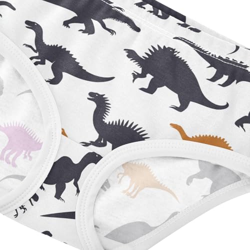 Wusikd Dinosaur Silhouettes Girls' Underwear Cotton Girls Briefs Soft Toddler Underwear 2T4