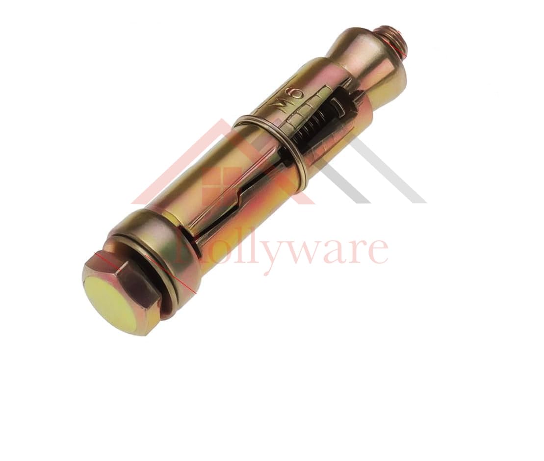 ROLLYWARE ® M6x50mm Expansion Bolts Shield Anchor Heavy-Duty Zinc Plated 12mm Diameter Anchor for Construction Home and Industrial Use Bolt Type Wall Anchor Fasteners Kit,Rust Proof (10, M6x50mm) - Image 8 thumbnail