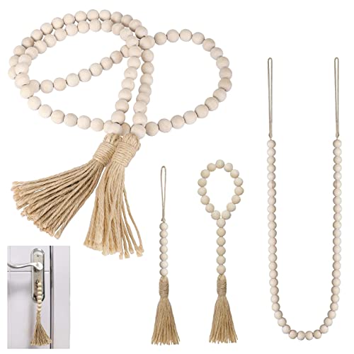 cersaty® 4 STK Bead Garland,Holzfarbe Holzperlengirlanden für Häuserdekoration Couchtisch Dekoration Wanddekoration Blumentopf Dekoration Modeaufhänge cersaty® 4 STK Bead Garland,Holzfarbe Holzperlengirlanden für Häuserdekoration Couchtisch Dekoration Wanddekoration Blumentopf Dekoration Modeaufhänge