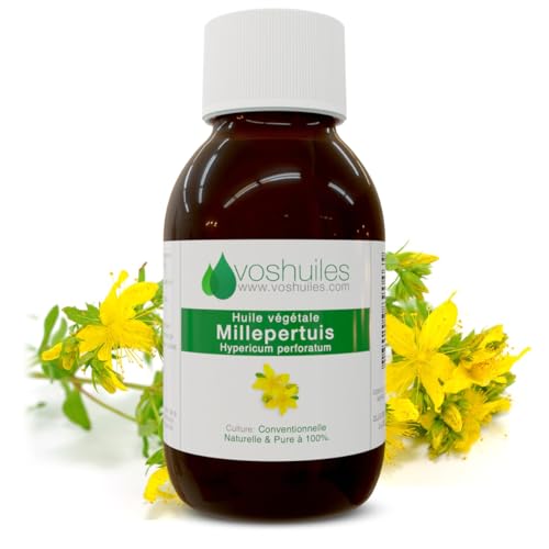 VOSHUILES - Huile Végétale de Millepertuis Herbacé Boisé 100ml - Cosmétique Soins de la Peau - Soin Naturel pour Peau - Hydratation et Réparation - 100% Pur et Naturel