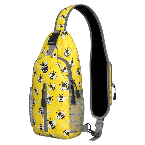 Image of Bee Sling Bag for Women Men Small Crossbody Bags Mini Water Resistant Casual Chest Bag Backpack Shoulder Daypack for Travel Hiking