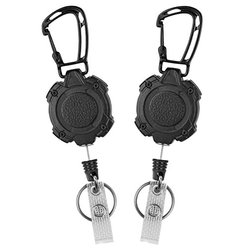 Vicloon Retractable Badge Reels, 2pcs Heavy Duty Retractable Keychain