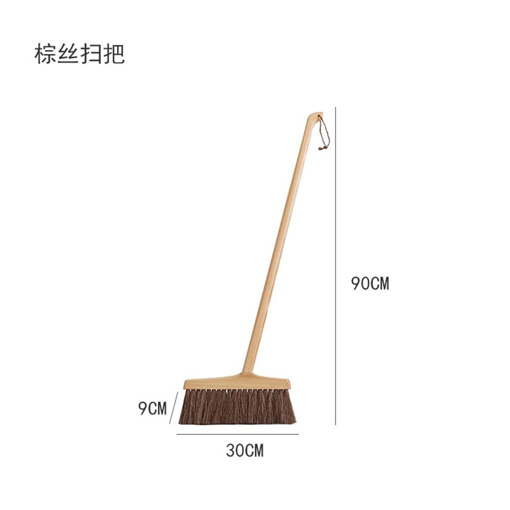 Set di scopa e paletta, Scopa in legno da cucina, manico lungo, for pavimenti, piante naturali