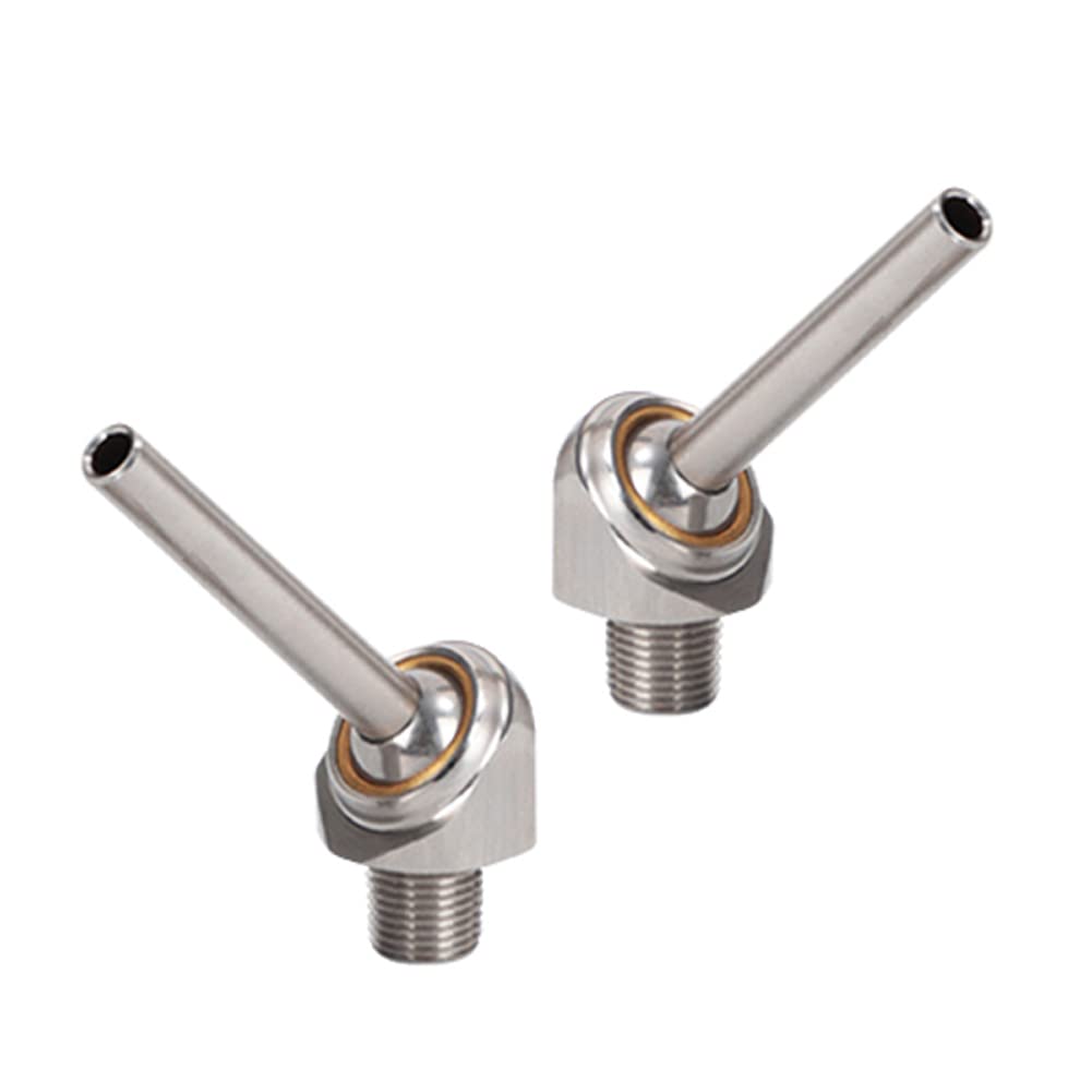 2 Pcs 1/4" PT x 10/30/50mm Screw-in Bolt Type 304 Stainless Steel Coolant Nozzle Inclined-Injection High Pressure Adjustable Water Oil Cooling Nozzle for Lathe, Milling, CNC Machine(50mm)-image-17
