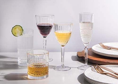 Maxwell & Williams JQ0002 Verona Cut Glass Wine Glasses in Gift Box, Crystalline Glass,Transparent, Set of 4 (180 ml)