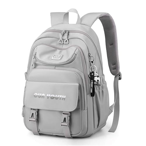 Mochila escolar feminina à prova d'água, mochilas para laptop, ornamento de panda rosa de cortesia GY
