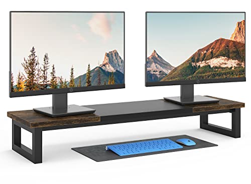 YAOHUOO Dual Monitor Stand Riser, Desktop Monitor Riser Shelf for ...