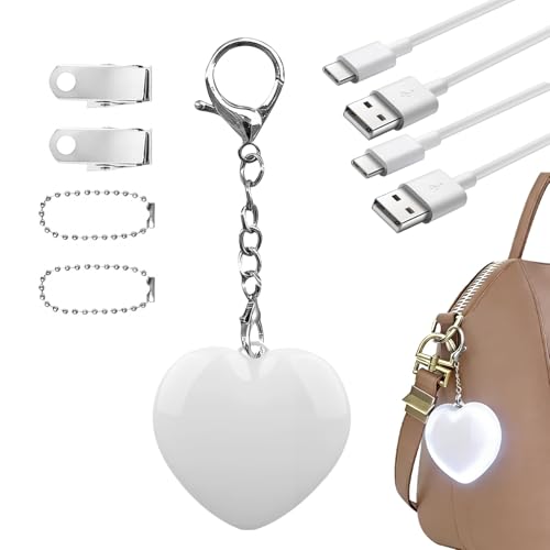 Dewlawn 2 Glow Handbag Lights Heart Shaped Rechargeable LED Purse Light