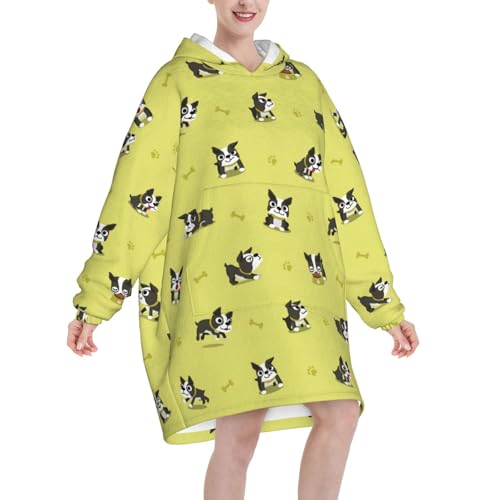 Sweat couverture Boston Terrier en flanelle premium : le confort absolu pour vos soirées