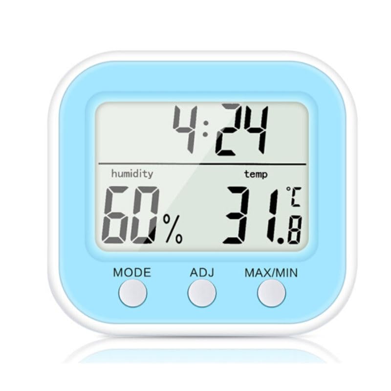 ABS Indoor Temperature Humidity Meter Thermometer Digital Hygrometer Clock