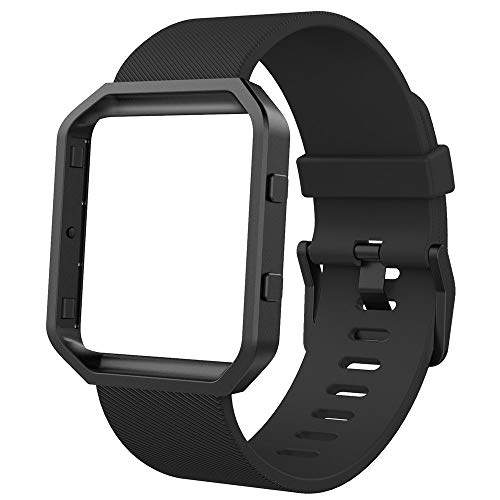 hellomagic - Correa de Repuesto para Fitbit Blaze, de Silicona, Color Negro,...