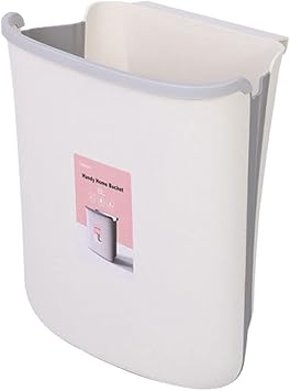 Trash Cans Kitchen Trash Can Wall-Mounted Household Foldable Size Kitchen Waste Sorting Cabinet Door Garbage Special Storage Bin Kitchen Garbage can Color White