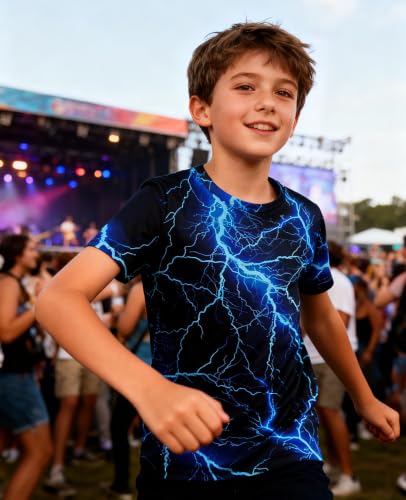 Image of uideazone Boys 3D Graphic T-Shirts Short Sleeve Crew Neck Tees 4-16Y