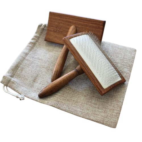 Alpjade Hand Carder Brushes for Wool Blending, 2 Pcs, Needle Felting Brush, Spinning and Weaving, Craft Tool.
