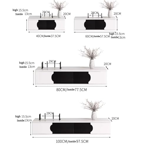 Boîte de rangement routeur WiFi et décodeur TV - Étagère flottante murale blanche - 3