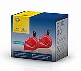 HELLA 3FH 007 424-811 Bocina - TE16 - 12V - 110dB (A) - Rango de frecuencia: 400/500Hz - eléctrico - Color de carcasa: rojo/negro - Conexión de enchufe plano - Juego - Cant.: 2