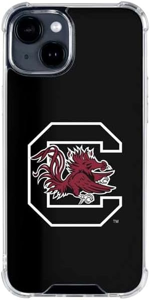 Skinit Clear Phone Case Compatible with iPhone 15 - Officially Licensed University of South Carolina Gamecocks Logo Black Design