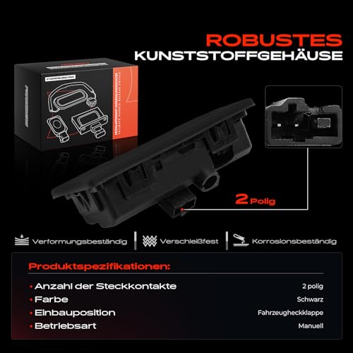 Frankberg Heckklappengriff 2-Polig Kompatibel mit A4 8W2 8WC 1.4L 2.0L 3.0L 2015-2022 Octavia III 5E3 NL3 NR3 1.2L-2.0L 2012-2022 Replace# 3V0827566